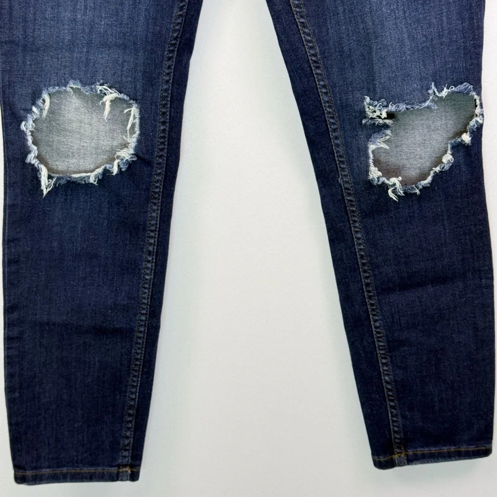 Free People Busted Knee High Rise Skinny Women's Dark Wash Jeans Size 29